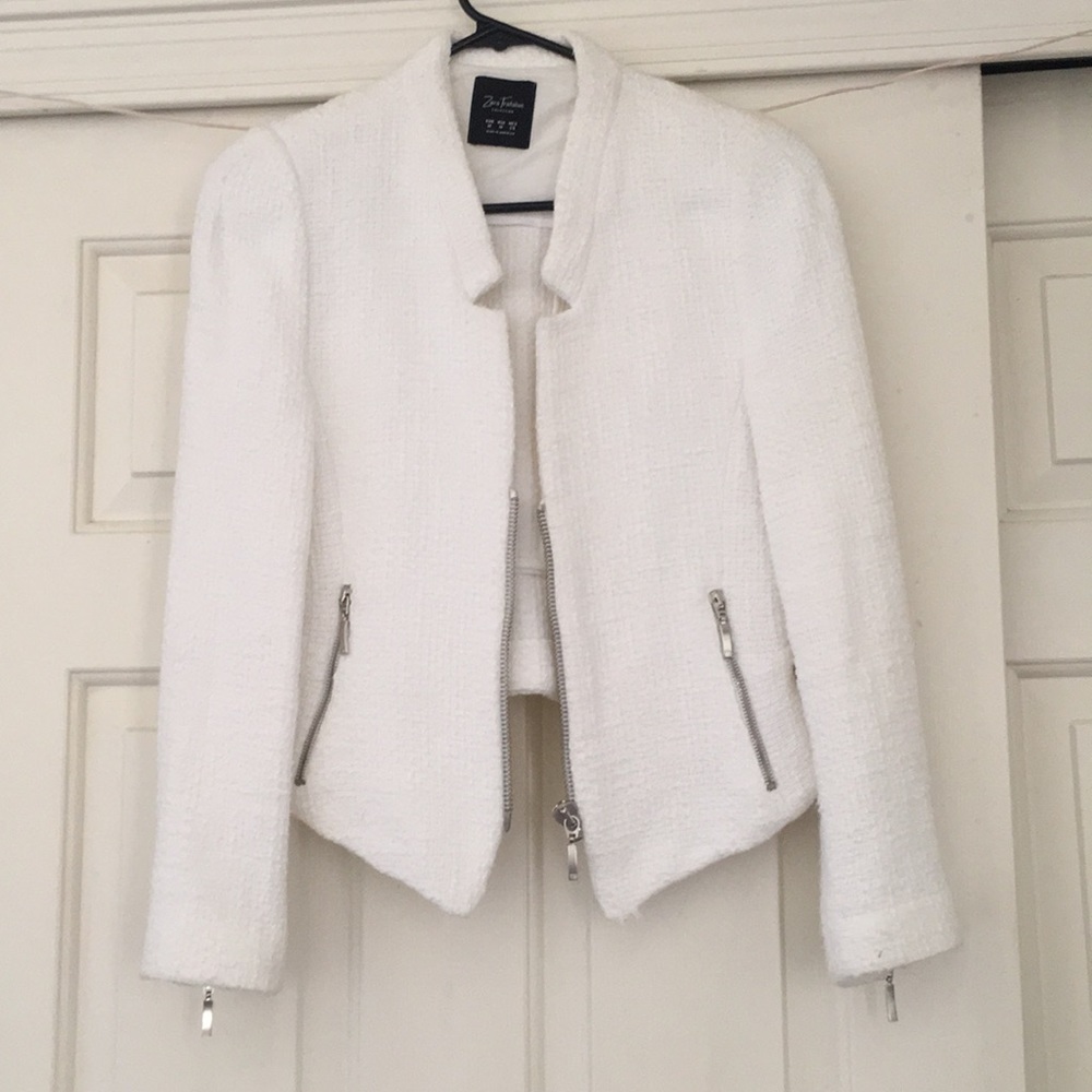 {Zara} white jacket